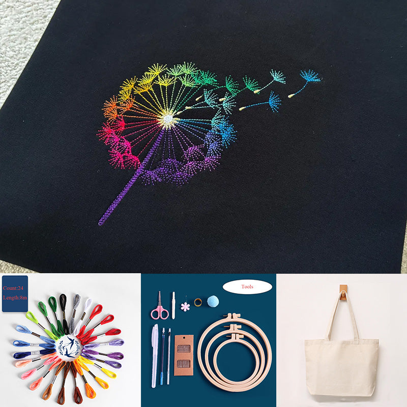 Stick & Stitch Water-Soluble Embroidery Rainbow Dandelion