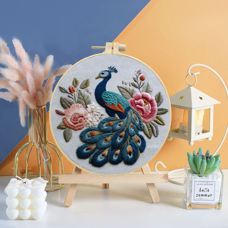 Regal Peacock Embroidery Kit