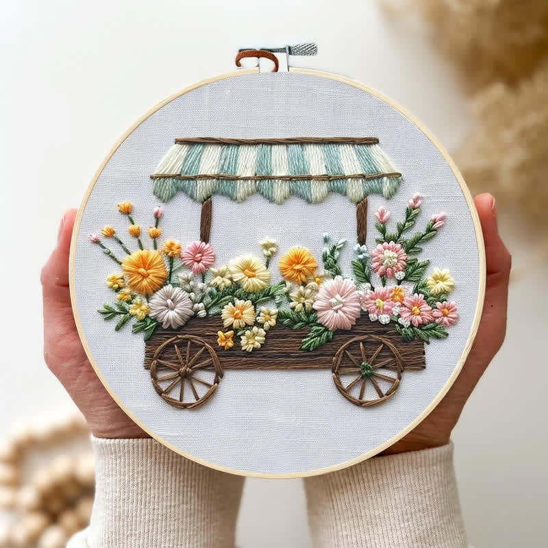 Rubbyoo Embroidery Kit - Flower Cart