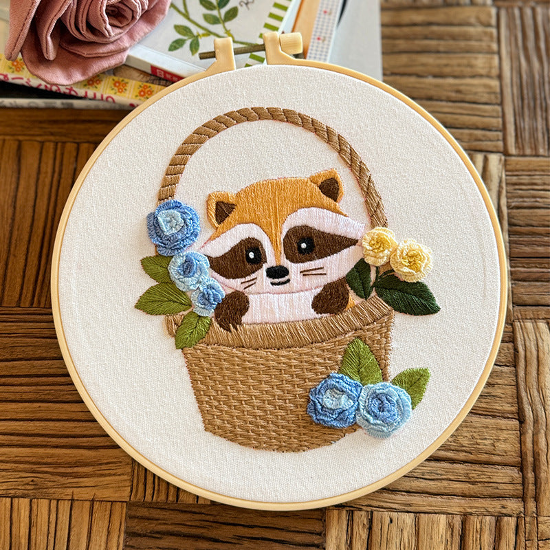 Raccoon Garden - Themed DIY Embroidery Kits