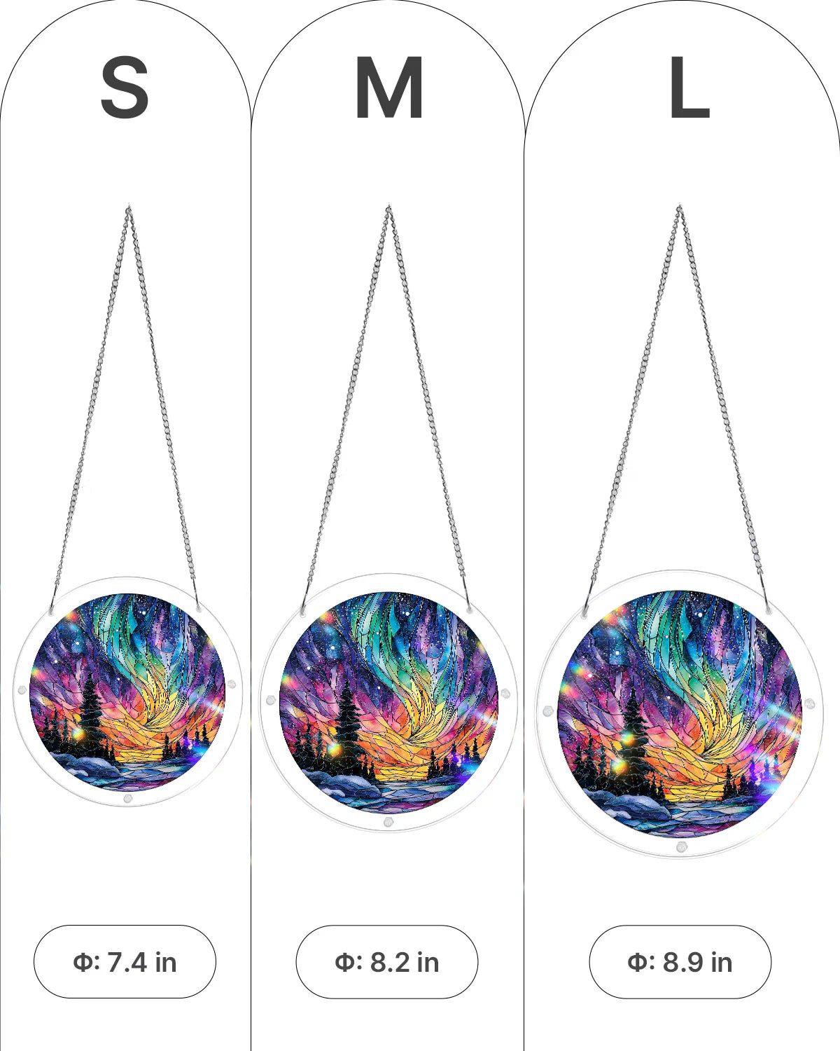 Snowy Aurora Night Light Suncatcher-Acrylic Window Art