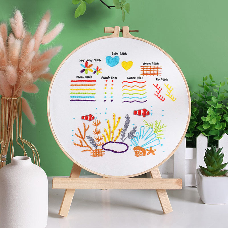 Embroidery Stitches Ocean Learner Kits for Beginner
