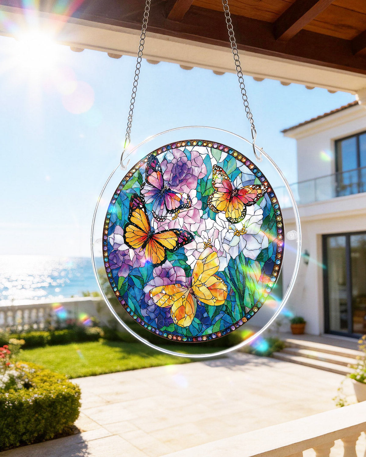 Acrylic Jigsaw Puzzle Suncatcher - Butterflies in Bloom
