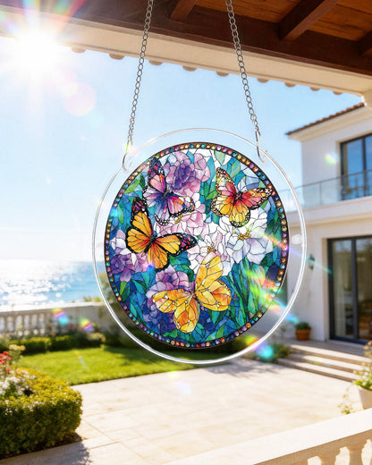 Acrylic Jigsaw Puzzle Suncatcher - Butterflies in Bloom