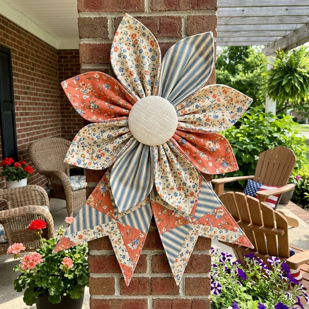 The Heritage Bloom Wreath & Bow: Multi-Piece Sewing Template Set- With Instructions