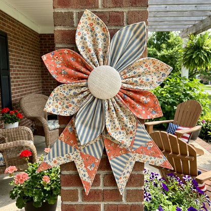 The Heritage Bloom Wreath & Bow: Multi-Piece Sewing Template Set- With Instructions