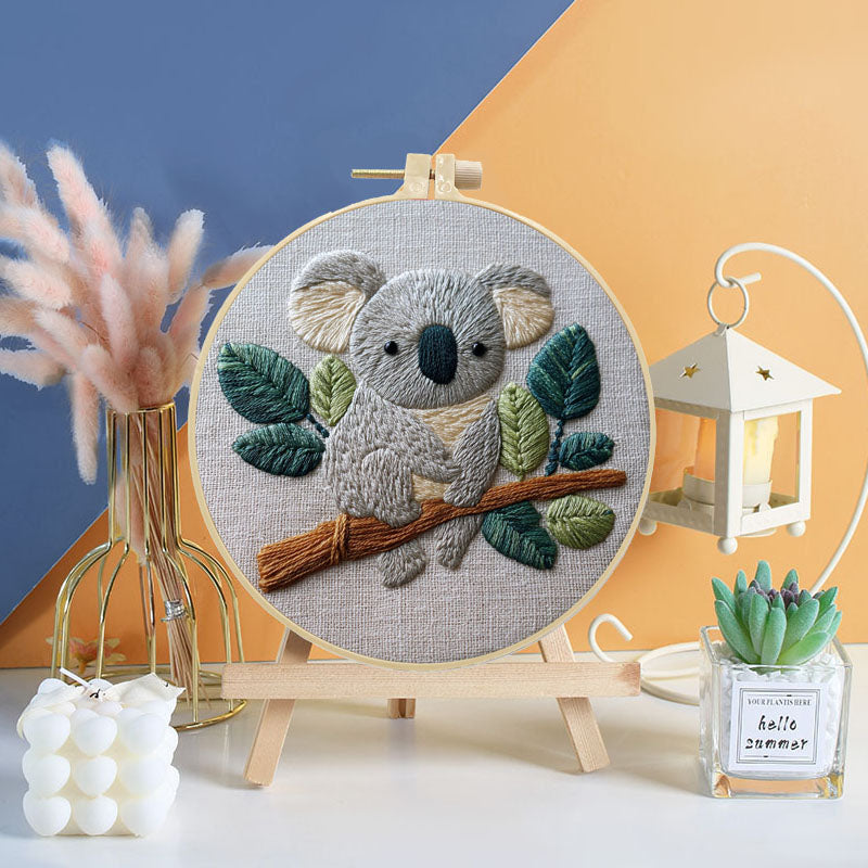 Koala And Eucalyptus Embroidery Kit