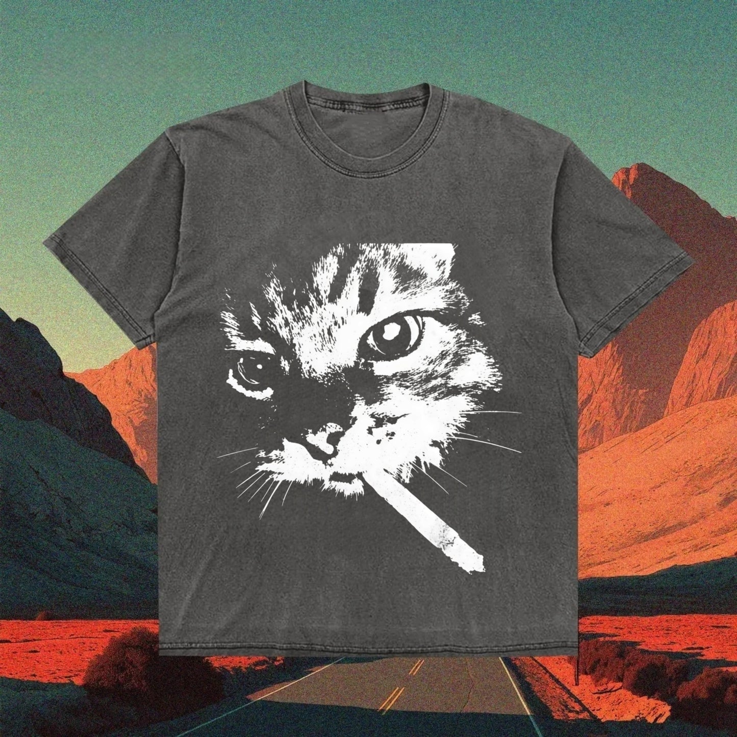 Smoking Cat T-shirt
