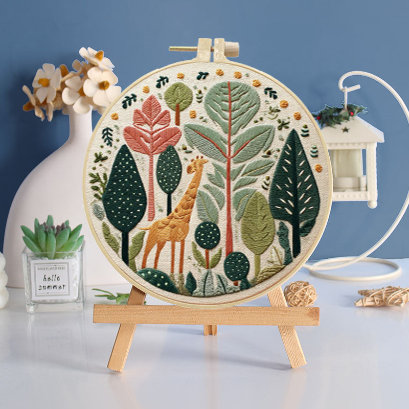 Giraffe Grove Embroidery Kit