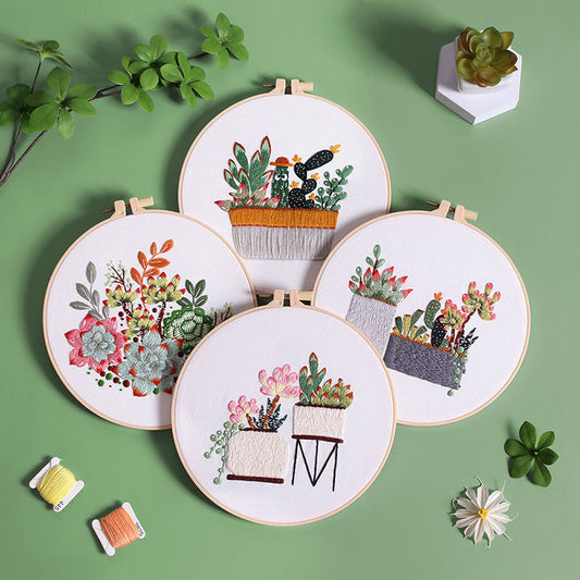 Succulent Serenity Embroidery Kit: Bring Nature’s Charm into Your Home