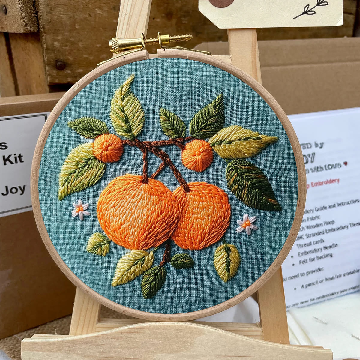 Rubbyoo Embroidery Kit-  Branch Oranges