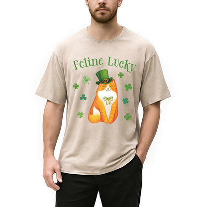Lucky Irish Cat Washed T-Shirt