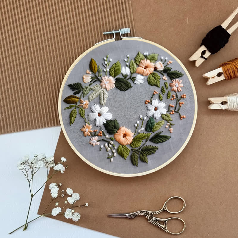 Rubbyoo Embroidery Kit - Flower Love Wreath