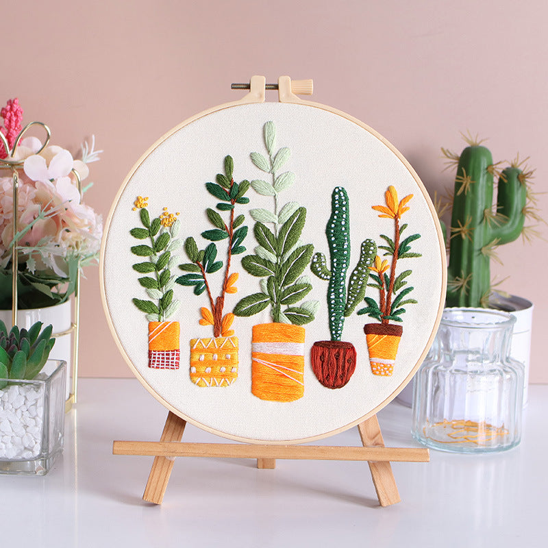 Potted Greenery - Themed DIY Embroidery Kits