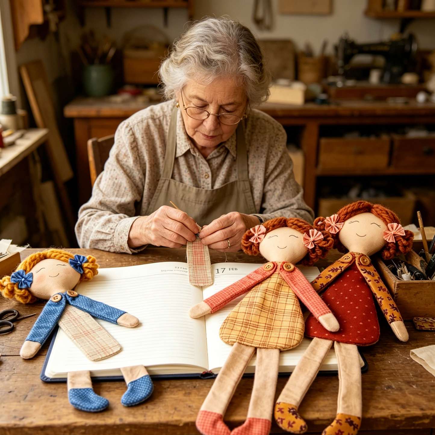 Fabric Bookmark Doll Sewing Template - Instructions Included