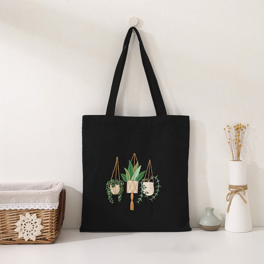 Hanging Garden Canvas Bag: Embroider Your Unique Style