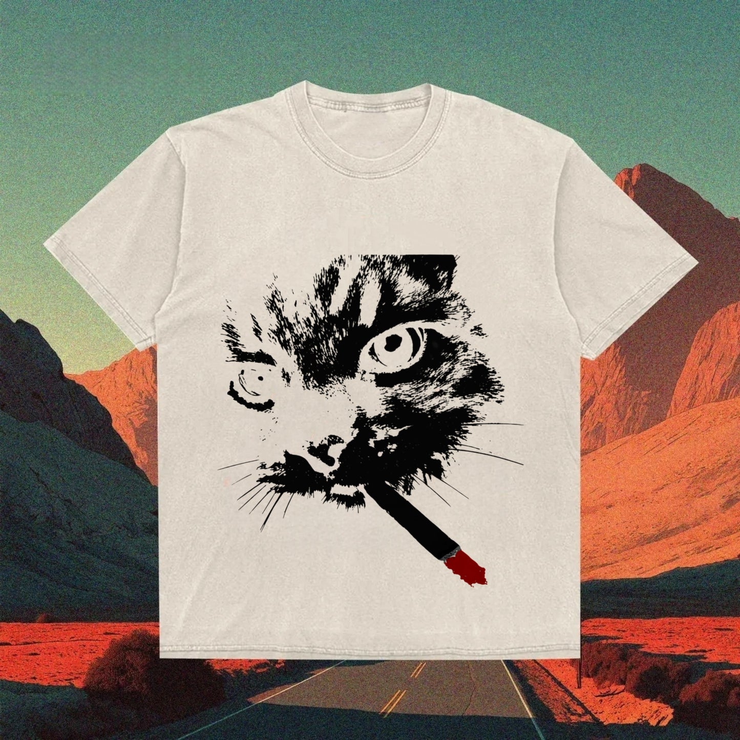Smoking Cat T-shirt
