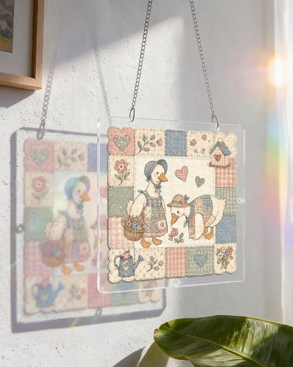Quilted Goose Puzzle Suncatcher-Acrylic Window Art