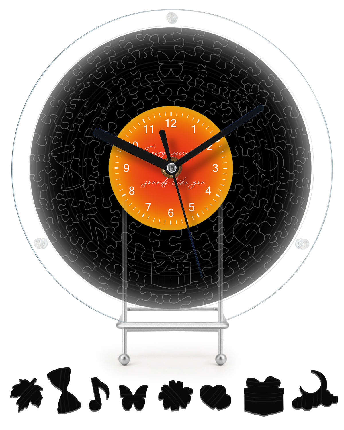 DIY Acrylic Puzzle Clock Kit - Classic Black