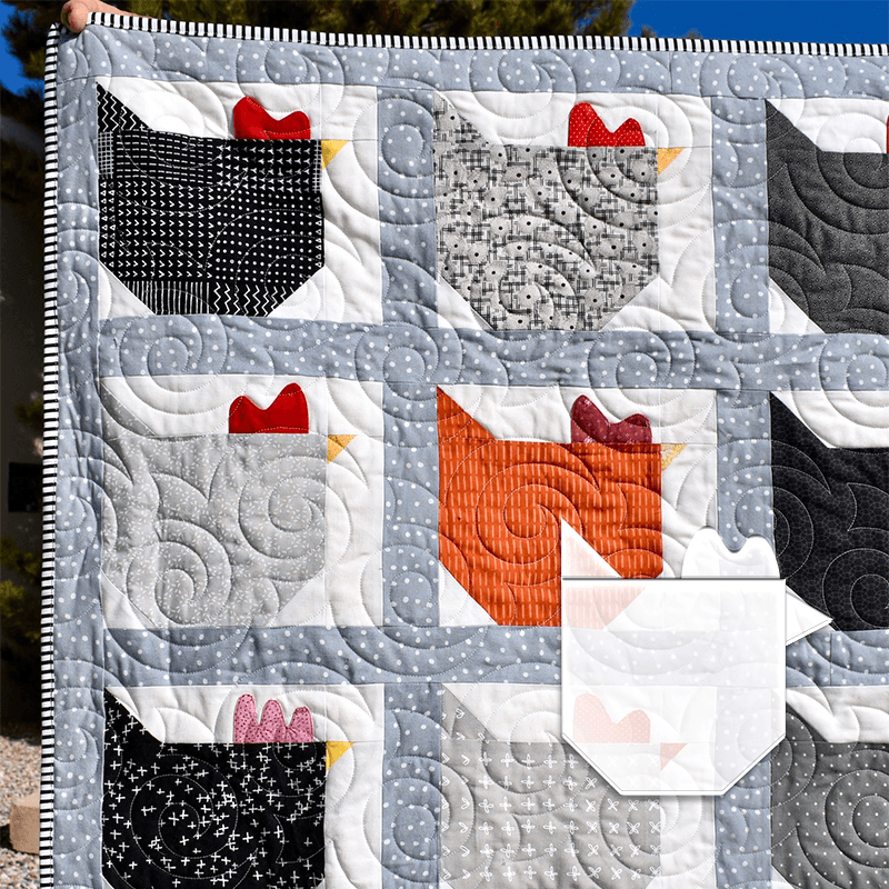 Funky Chicken Quilt Template Set  - With Instructions