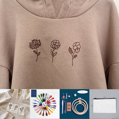 Stick Stitch Water-Soluble Embroidery Flower Collection: Stitch, Create, and Personalize 3 Flower Set