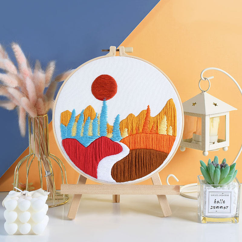 Stitched Landscapes - Themed DIY Embroidery Kits