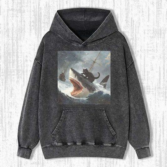FAT CAT VS SHARK SWEATSHIRTS & HOODIES