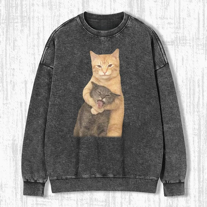 Wacky Cat Hugging Another Cat T-shirt/Sweatshirt/Hoodie