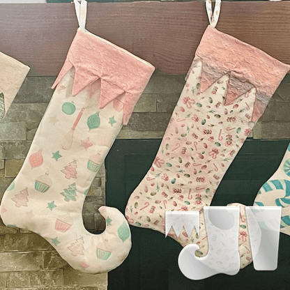 Handmade Elf Christmas Stocking Template Set - With Instructions