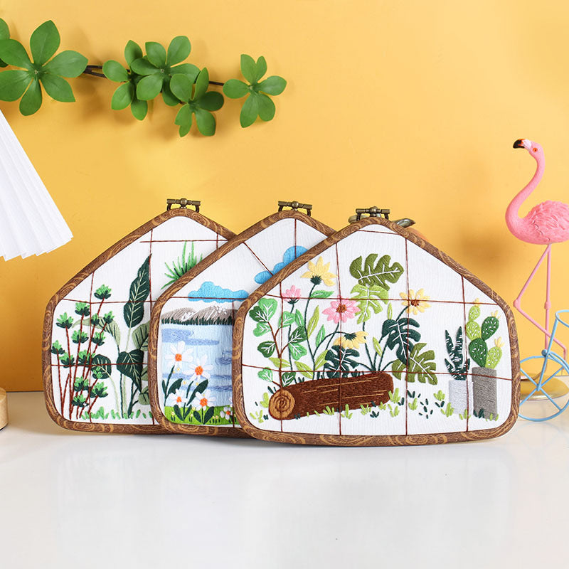 Window View Embroidery Kit: Frame Your World in Stitches