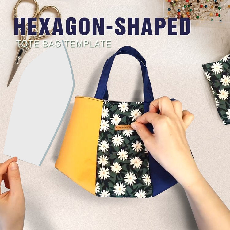 Hexagon-shaped Tote Bag Cutting Ruler (With Instructions)