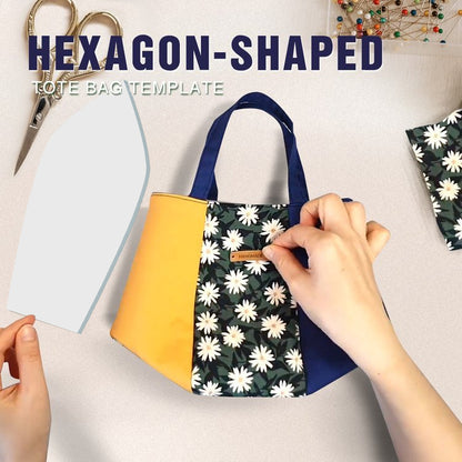 Hexagon-shaped Tote Bag Cutting Ruler (With Instructions)