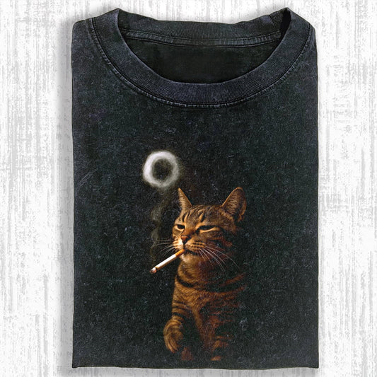 SMOKING CAT MEME T-SHIRT