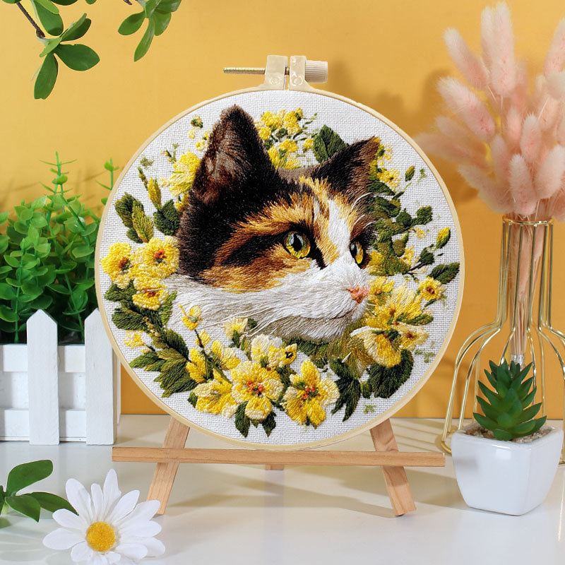 Whisker And Wildflower Embroidery Kit