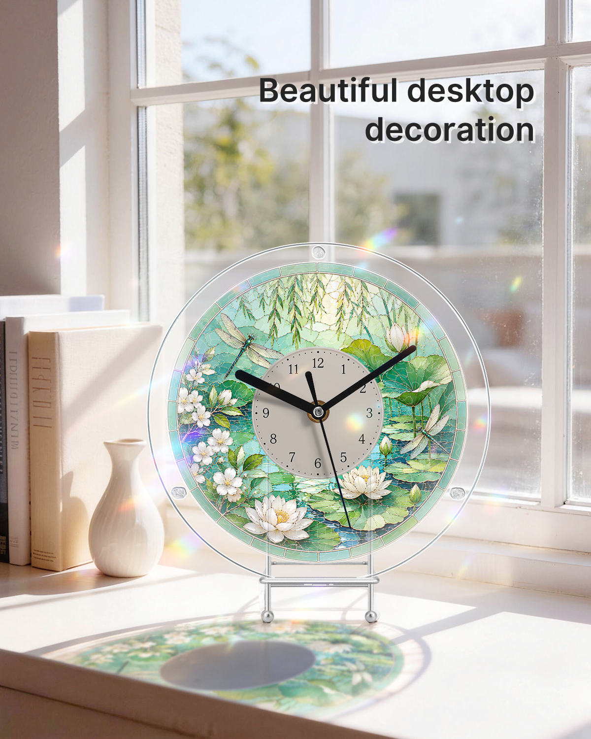 DIY Acrylic Puzzle Clock Kit - Summer Lotus Pond