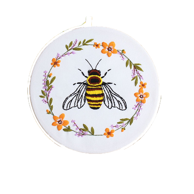 DIY Bee Embroidery Kit: Handmade Embroidery Material Pack