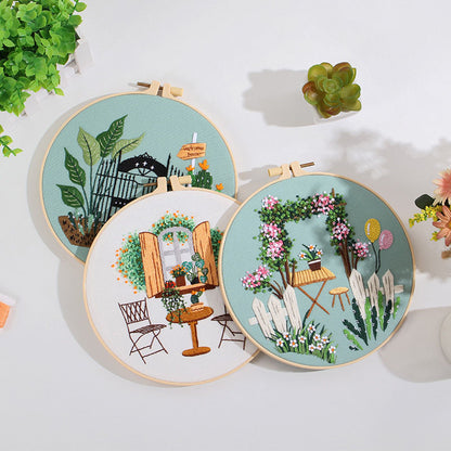 Cozy Courtyard - Themed DIY Embroidery Kits