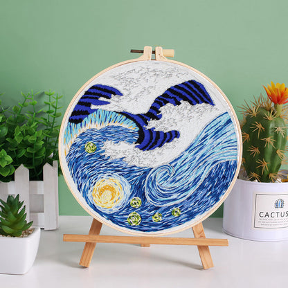 Starry Night Embroidery Kit: Craft Your Masterpiece Inspired by Van Gogh