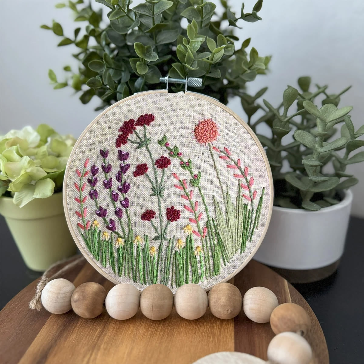 Rubbyoo Embroidery Kit- Flower Branches  Pattern | Embroidery Kit For Beginner,Modern Embroidery,Cross Stitch