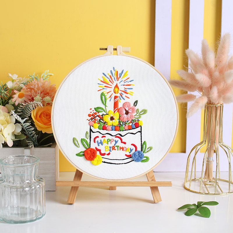 Birthday Cake Bloom - Themed DIY Embroidery Kits