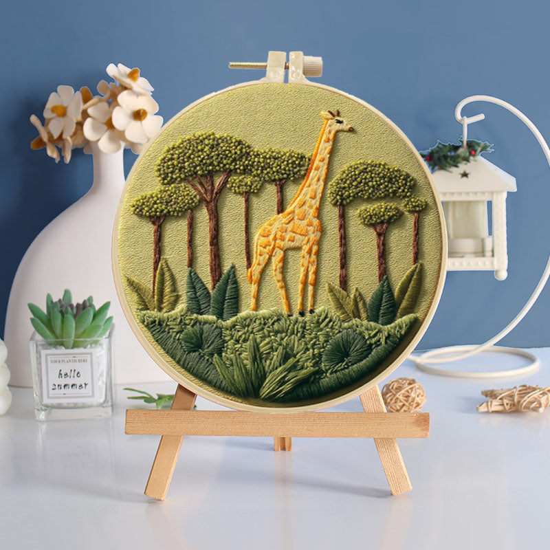 Giraffe Grove Embroidery Kit