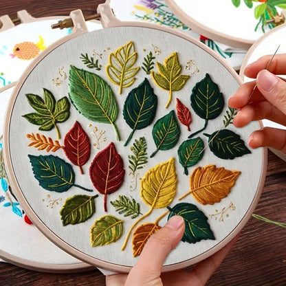 Rubbyoo Embroidery Kit - Fallen Leaves