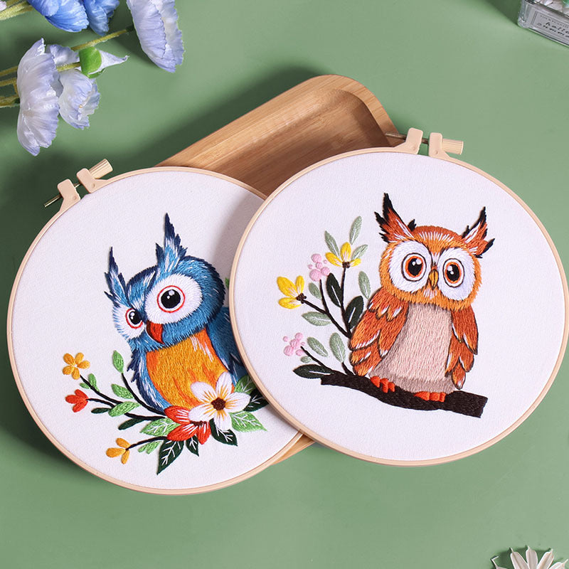 Whimsical Forest Owl - Themed DIY Embroidery Kits