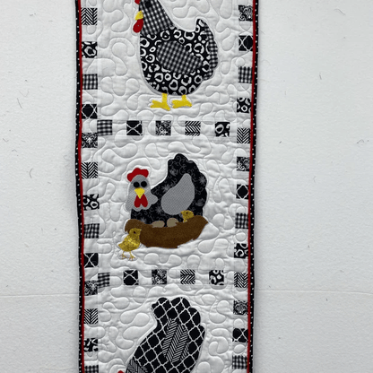Weekend Chicken Table Runner Pattern Sewing Templates Set - With Instructions