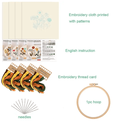 Rubbyoo Embroidery Kit - Floral Pattern