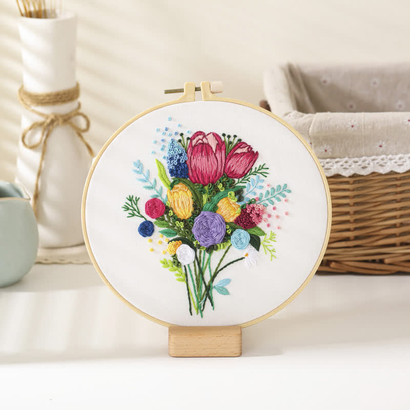 Rubbyoo Embroidery Kit - Flower Bouquet