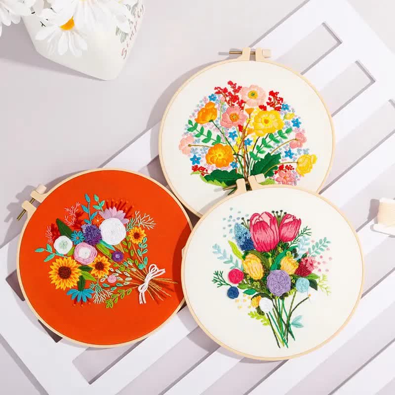 Rubbyoo Embroidery Kit - Flower Bouquet