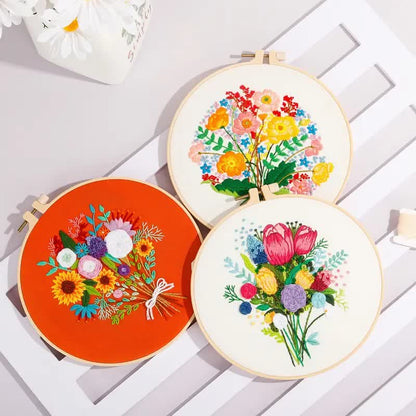 Rubbyoo Embroidery Kit - Flower Bouquet