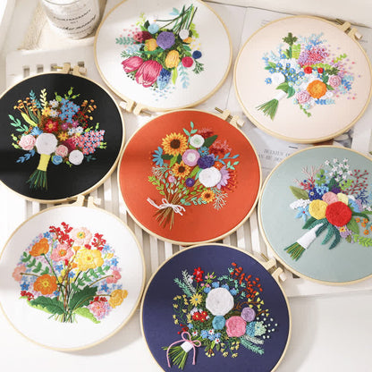 Rubbyoo Embroidery Kit - Flower Bouquet