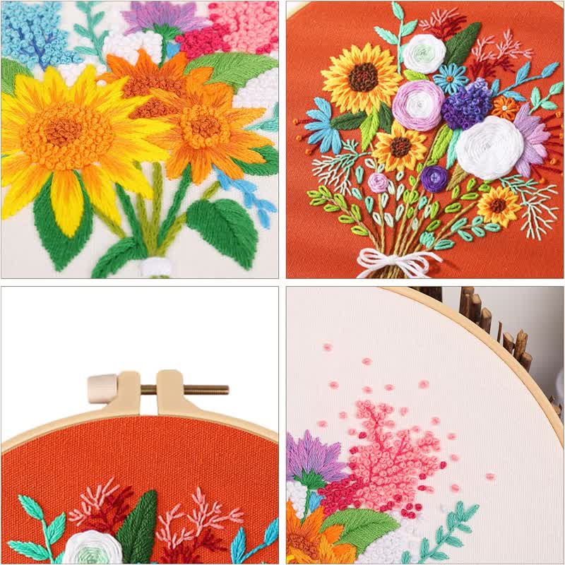 Rubbyoo Embroidery Kit - Flower Bouquet